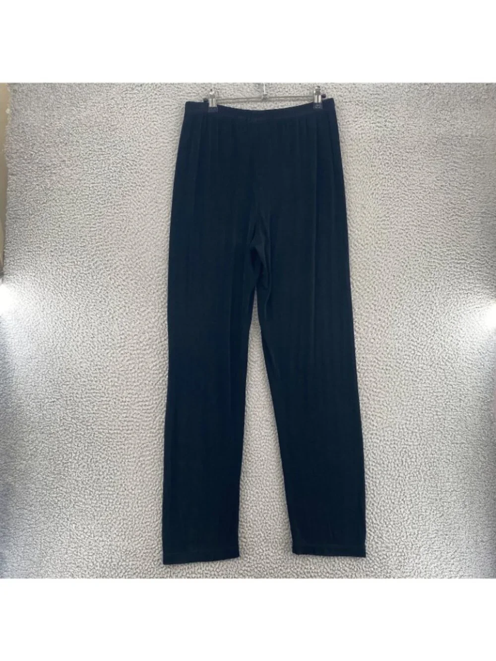 Chicos Pants Womens 1 US 8 Travelers Black Knit Stretch Straight Leg High Rise*